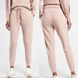 Athleta Plus Sz 3X Balance Joggers Lounge Pants Pink Mocha Latte Stretch Pull On